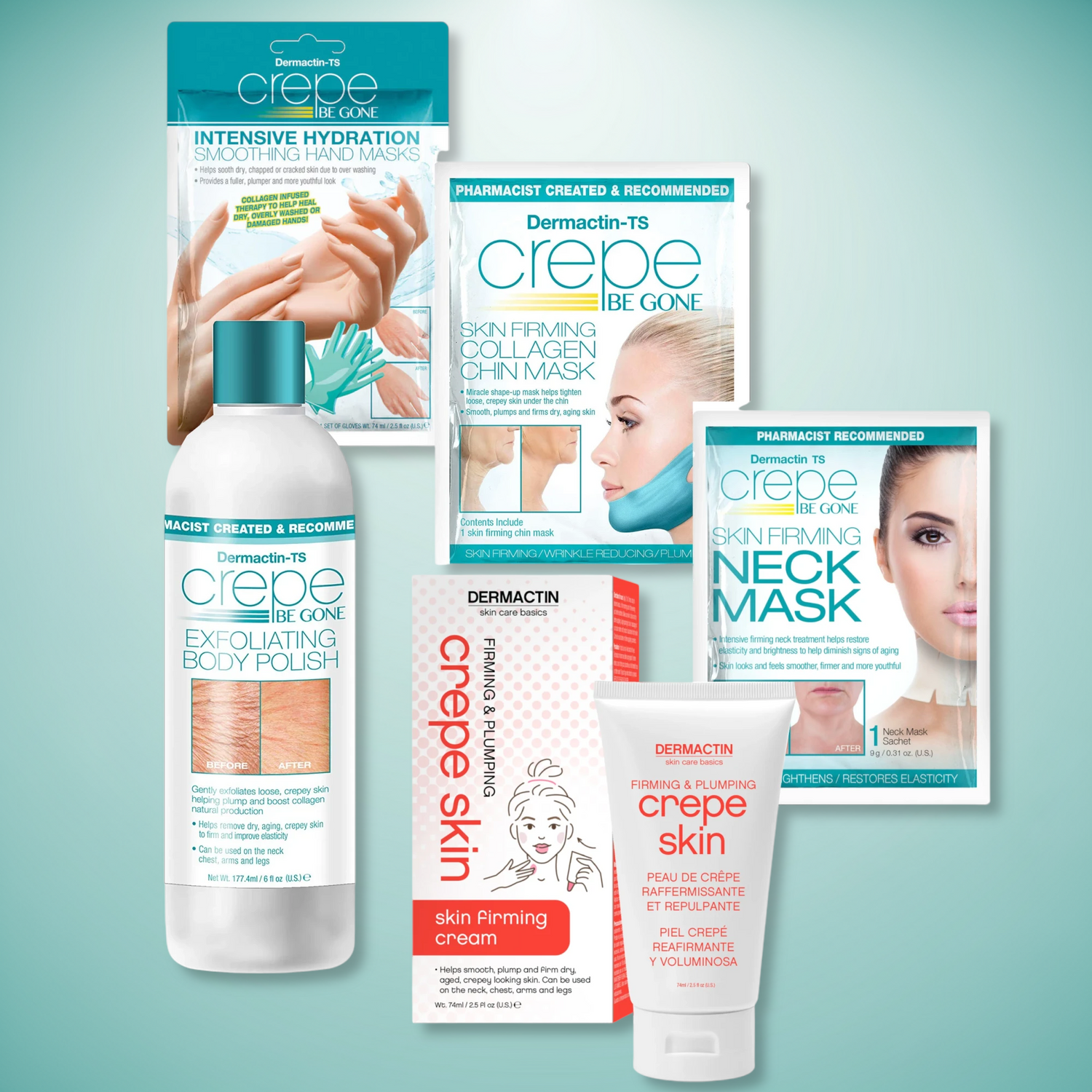 Crepe Be Gone Crepe Skin Body Souffle, Polish & Targeted Mask Kit - 5-PC Set